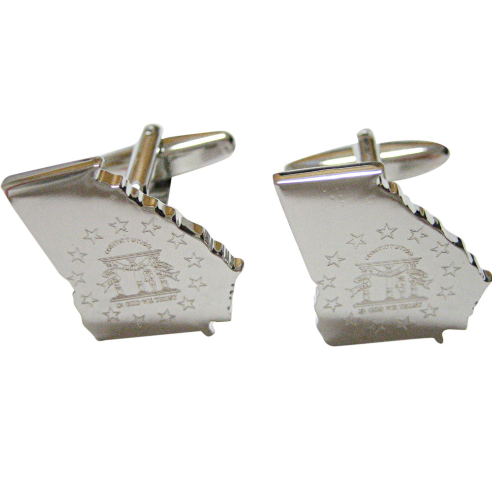 Georgia State Map Shape And Flag Design Cufflinks - image 1